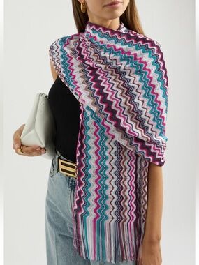 NWT Missoni Iconic Zig Zag Poncho Shawl Scarf